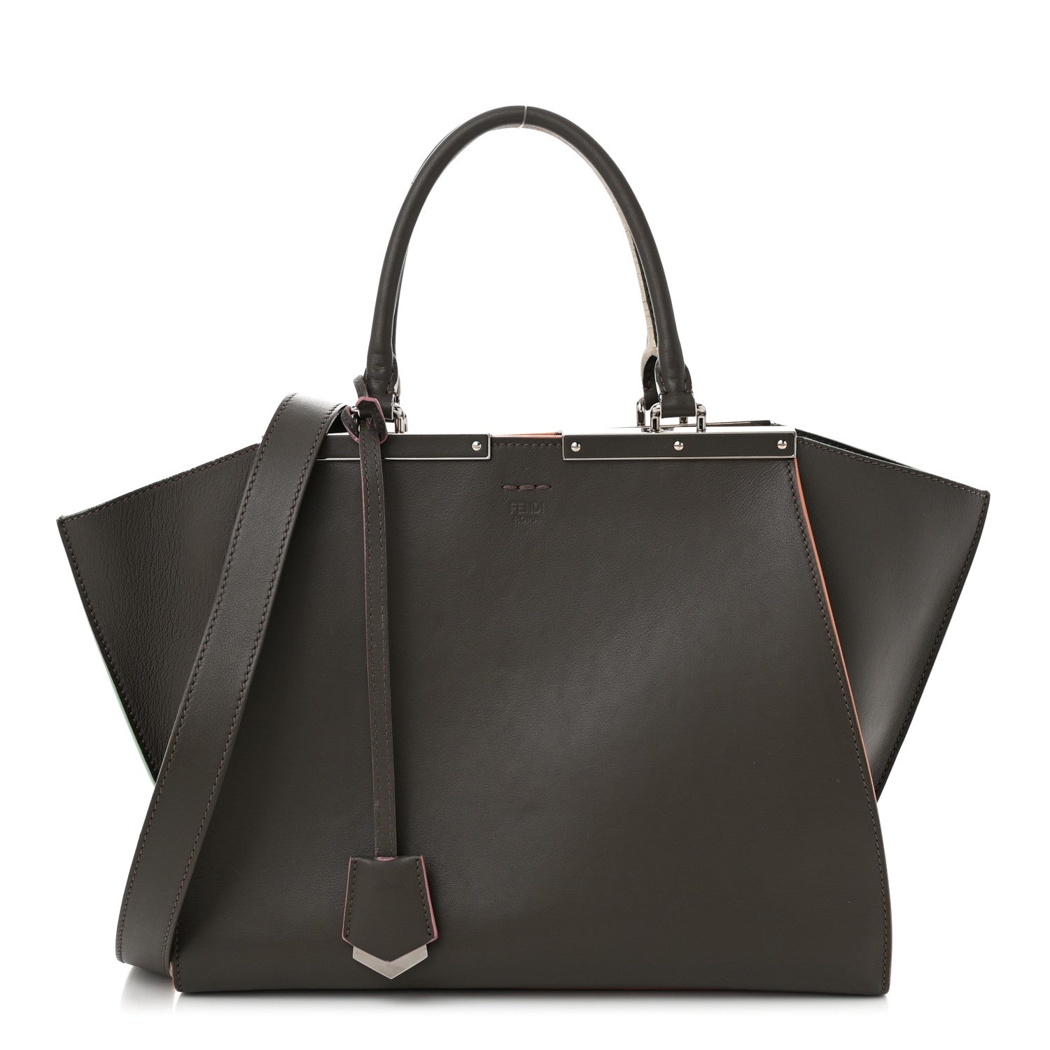 Fendi Vitello Dolce Century Petite 3Jours Tote Carbone 1690857