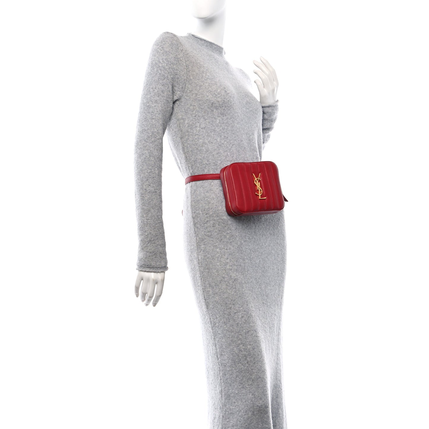 Lambskin Matelasse Vicky Monogram Belt Bag Eros Red