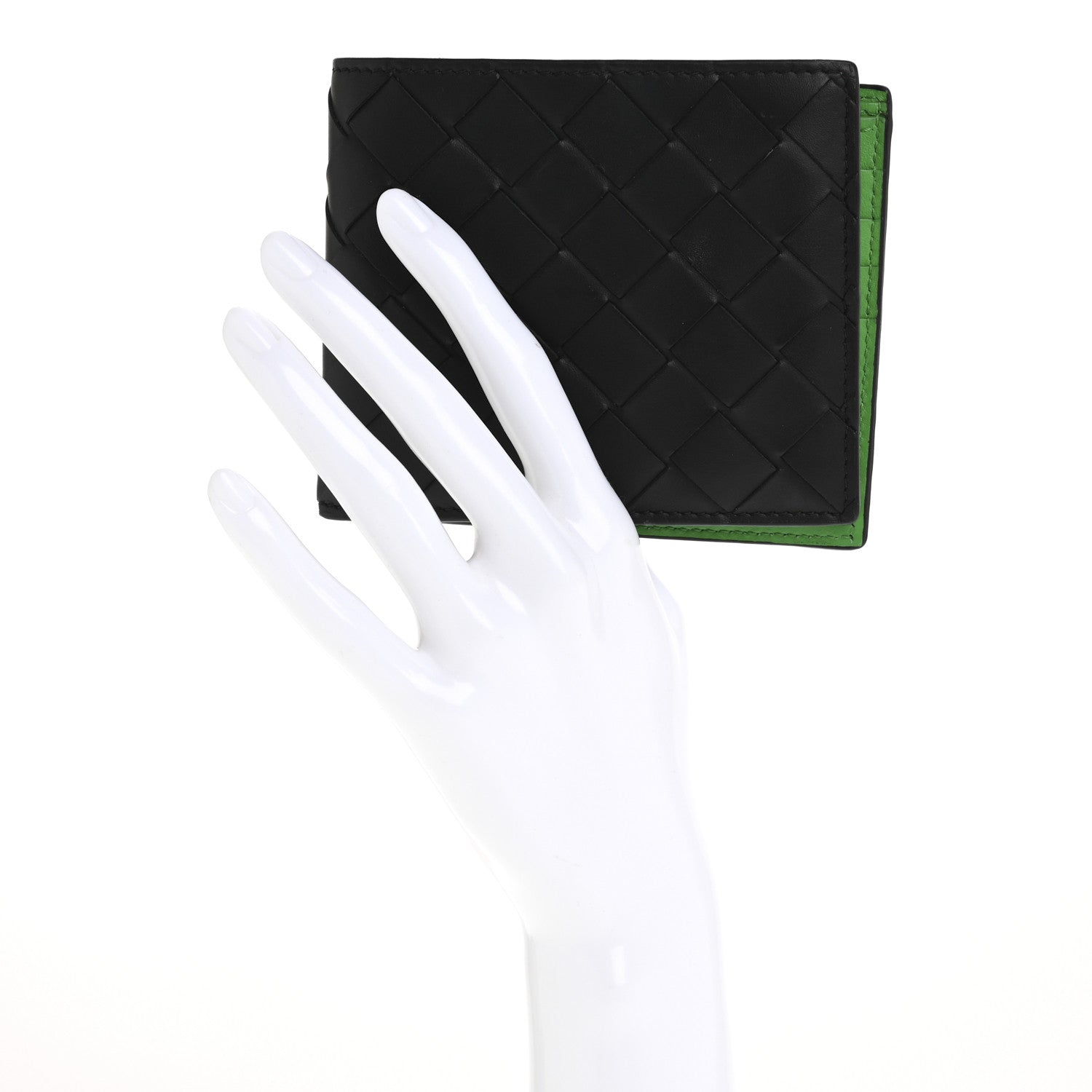 Bottega Veneta Nappa Maxi Intrecciato Bi-Fold Wallet Black 2 of 10