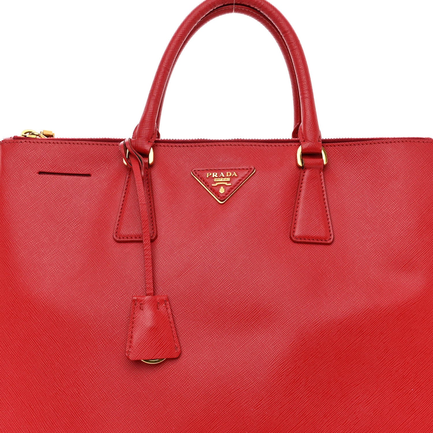 Prada Saffiano Lux Large Galleria Double Zip Tote Fuoco 7 of 12