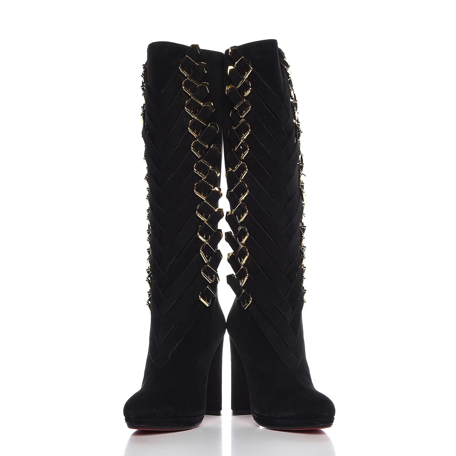 Christian Louboutin Suede Lady Troop 120 Tall Boots 39 Black 6 of 9