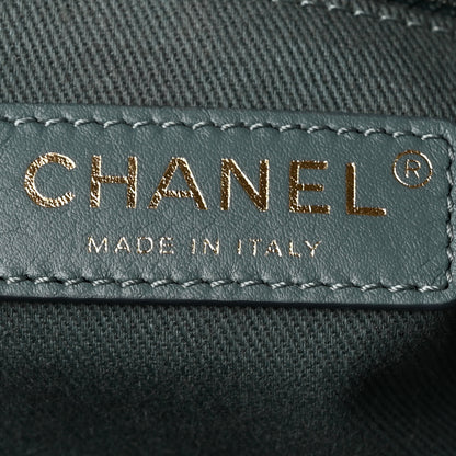 Chanel Aged Calfskin Quilted Large Coco Handle ShoppingTote Blue 6 of 10