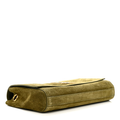 Saint Laurent Smooth Calfskin Suede Small Reversible Monogram Kate Satchel Loden Green 4 of 11