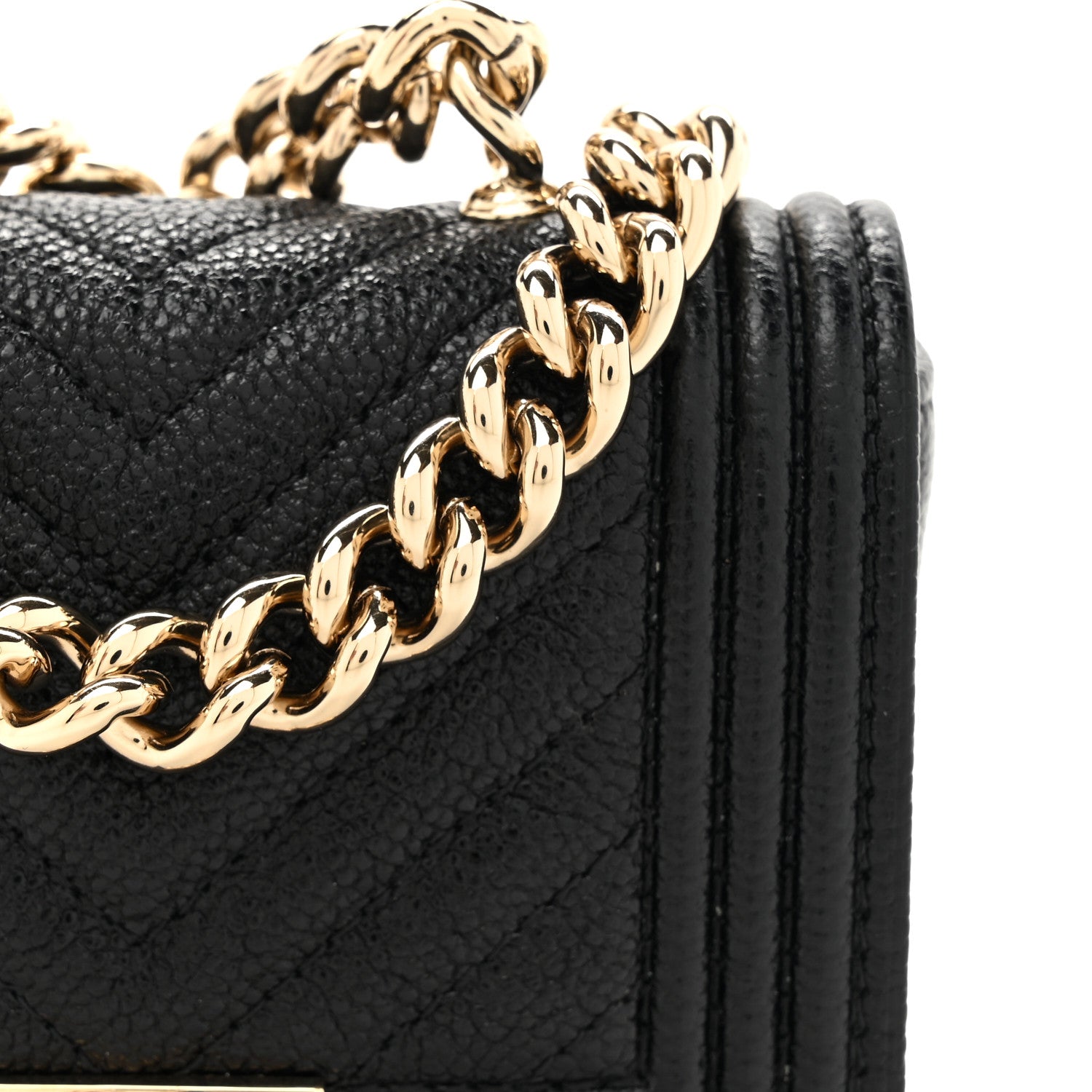 Chanel Caviar Chevron Quilted Boy Flap Waist Belt Bag Black 9 of 11