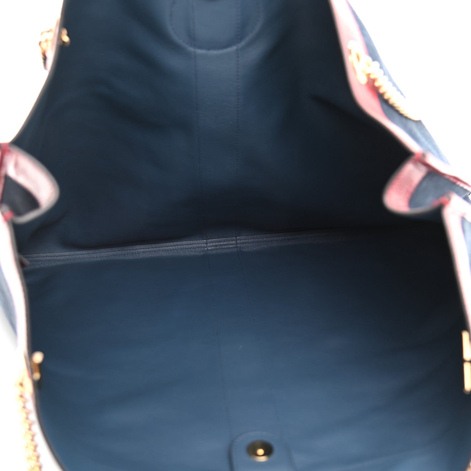 Gucci Suede Calfskin Large Rajah Chain Tote New Blue Romantic Cherry 6 of 11