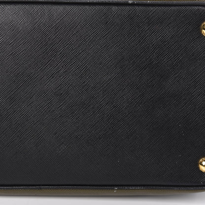 Prada Saffiano Lux Bi-Color Medium Tote Militare Black 16 of 24