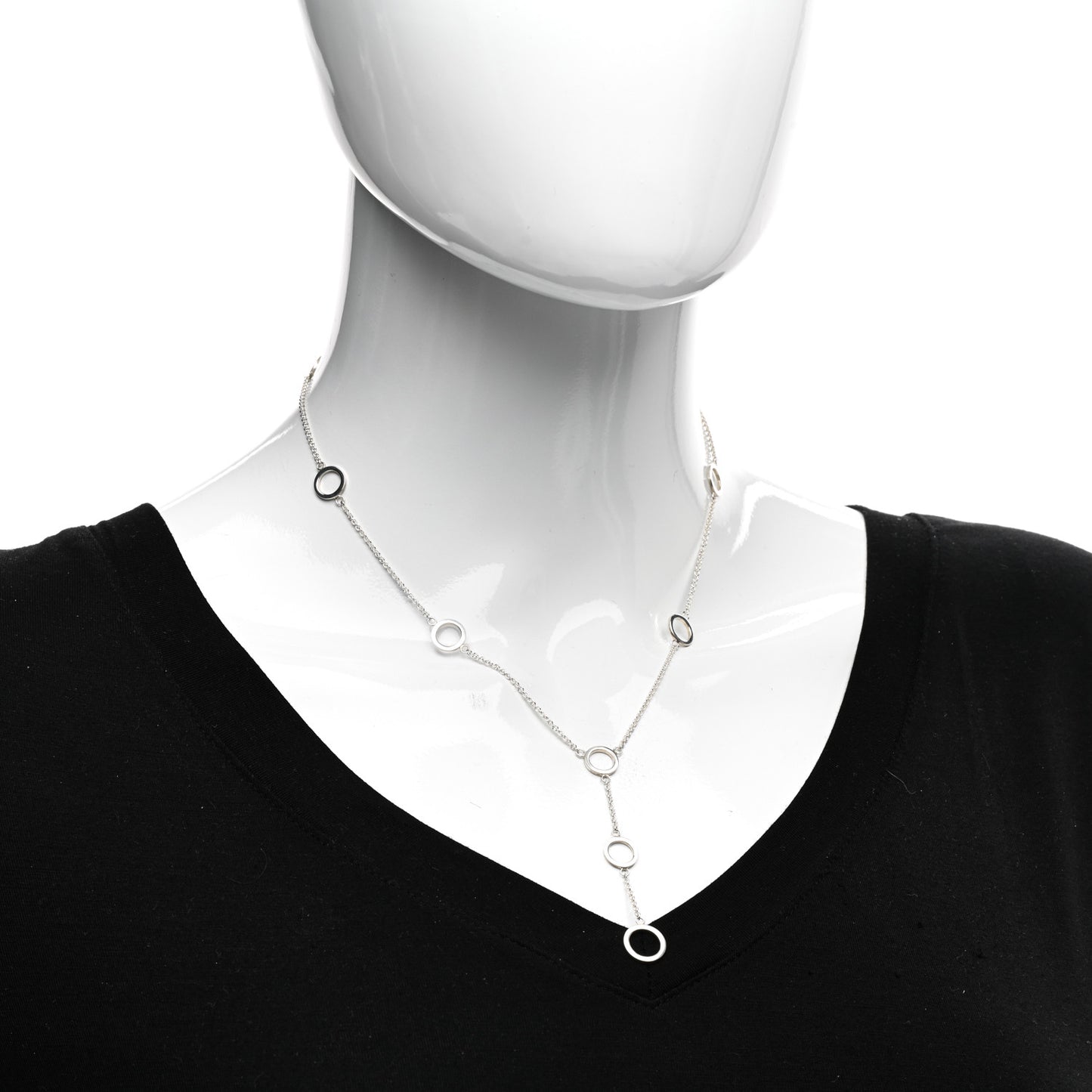 Sterling Silver Circles Lariat Necklace