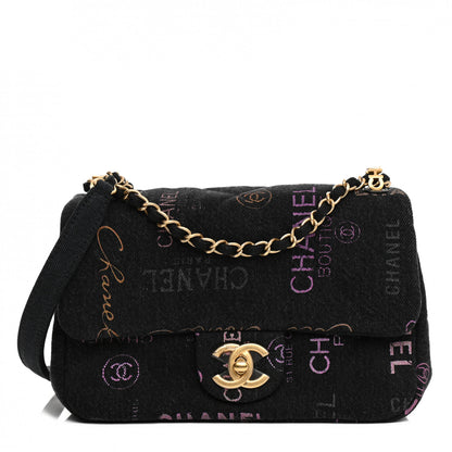 Chanel Denim Quilted Denim Mood Mini Rectangular Flap Black Multicolor 1 of 11