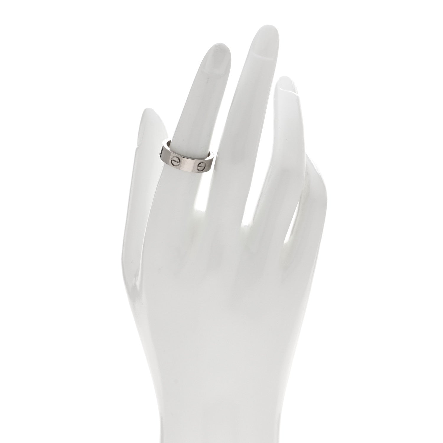 Cartier 18K White Gold 5.5mm LOVE Ring 53 6.5 2 of 5