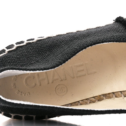 Chanel Denim Toile CC Espadrilles 37 Black 9 of 11