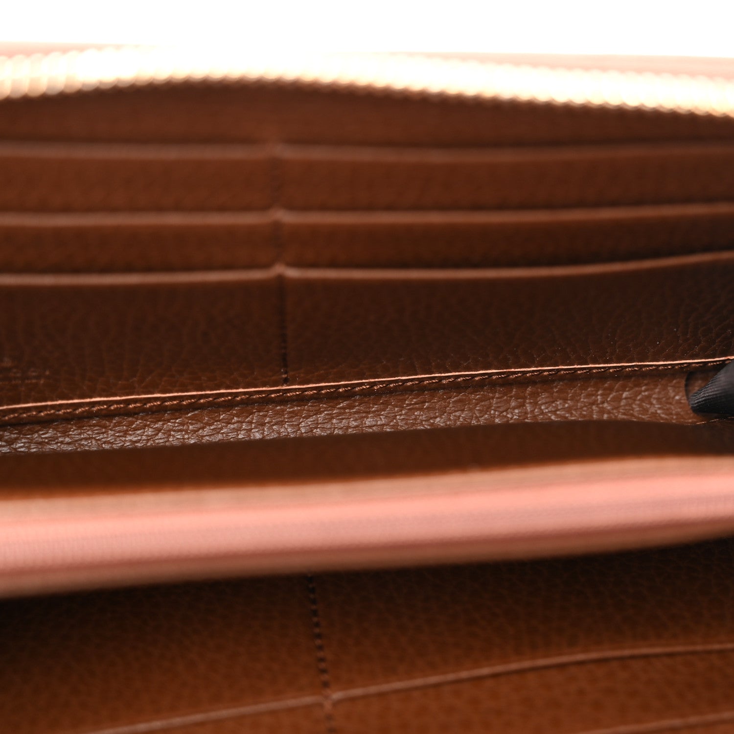 Gucci Monogram Dollar Calfskin Zip Around Wallet Beige Ebony Tabacco 5 of 11