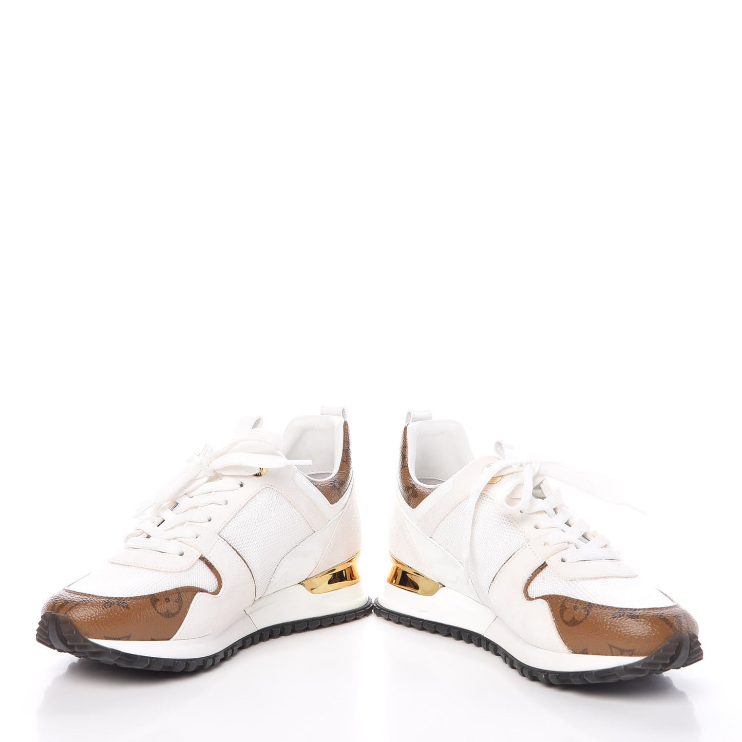 Suede Reverse Monogram Run Away Sneakers 36 White