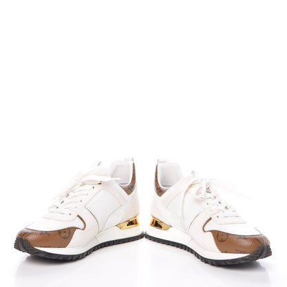 Louis Vuitton Suede Reverse Monogram Run Away Sneakers 36 White 9 of 10