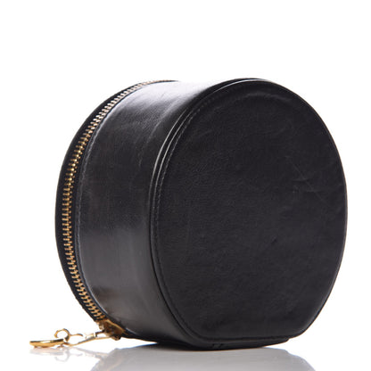 Chanel Lambskin Round Jewelry Travel Case Black 3 of 8