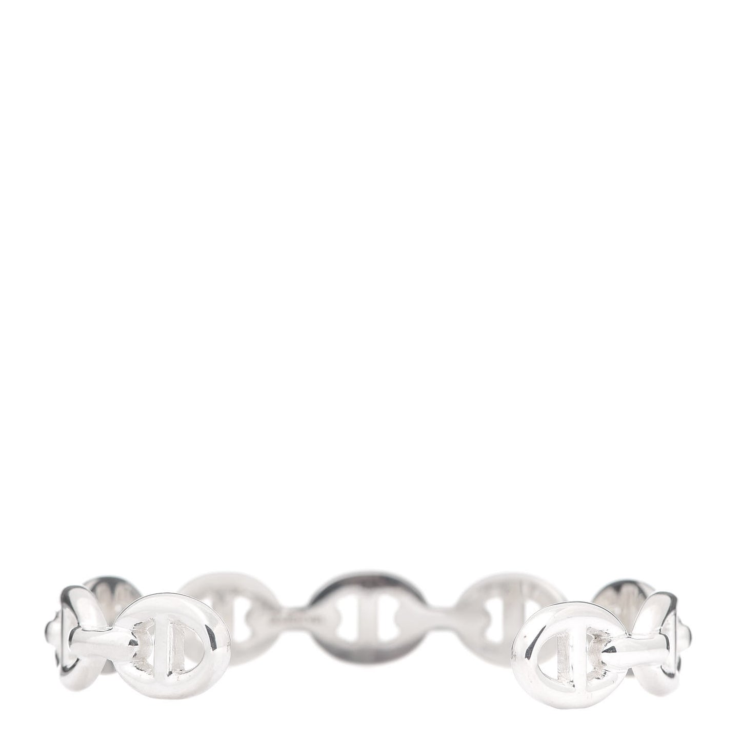 Sterling Silver MM Chaine d'Ancre Enchainee Cuff Bracelet SH