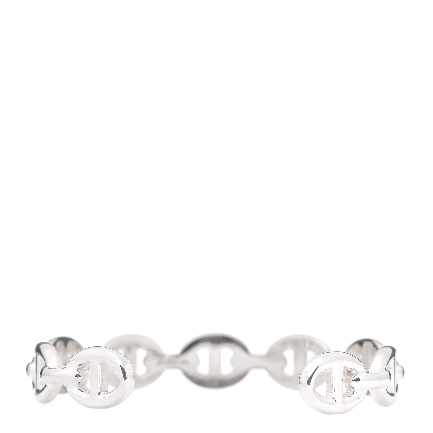 Hermes Sterling Silver MM Chaine d'Ancre Enchainee Cuff Bracelet SH 3 of 6