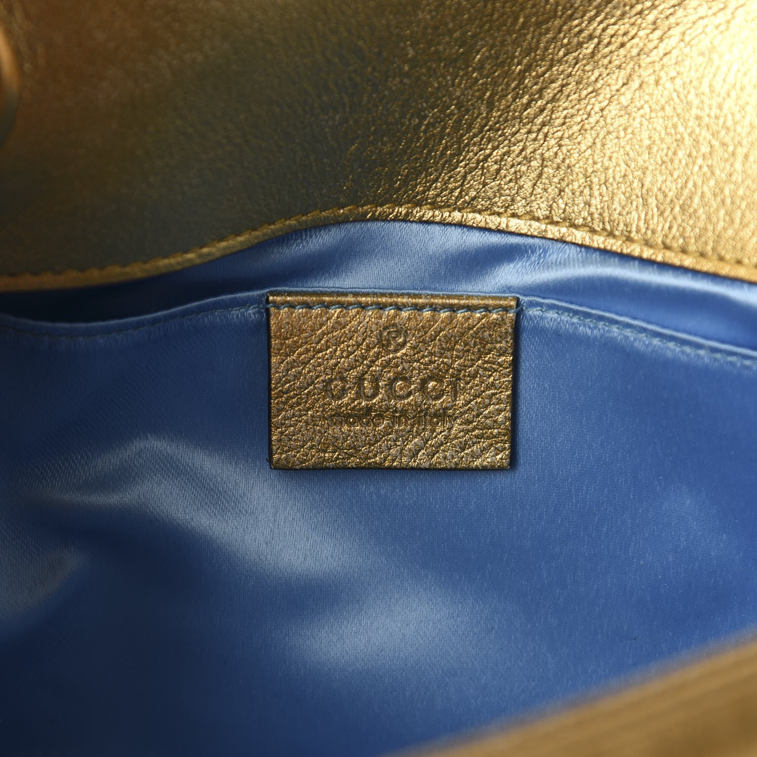 Gucci Metallic Calfskin Matelasse Mini GG Marmont Shoulder Bag Gold Pink 8 of 11