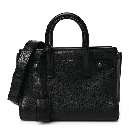 Saint Laurent Grained Calfskin Nano Sac De Jour Souple Black 1 of 12