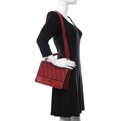 Fendi Vitello Liberty FF 1974 Embossed Kan I Shoulder Bag Fragola 2 of 10