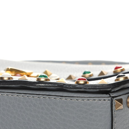 Valentino Garavani Pebbled Calfskin Medium Rockstud Rolling Flap Saddle Bag Light Stone 11 of 11