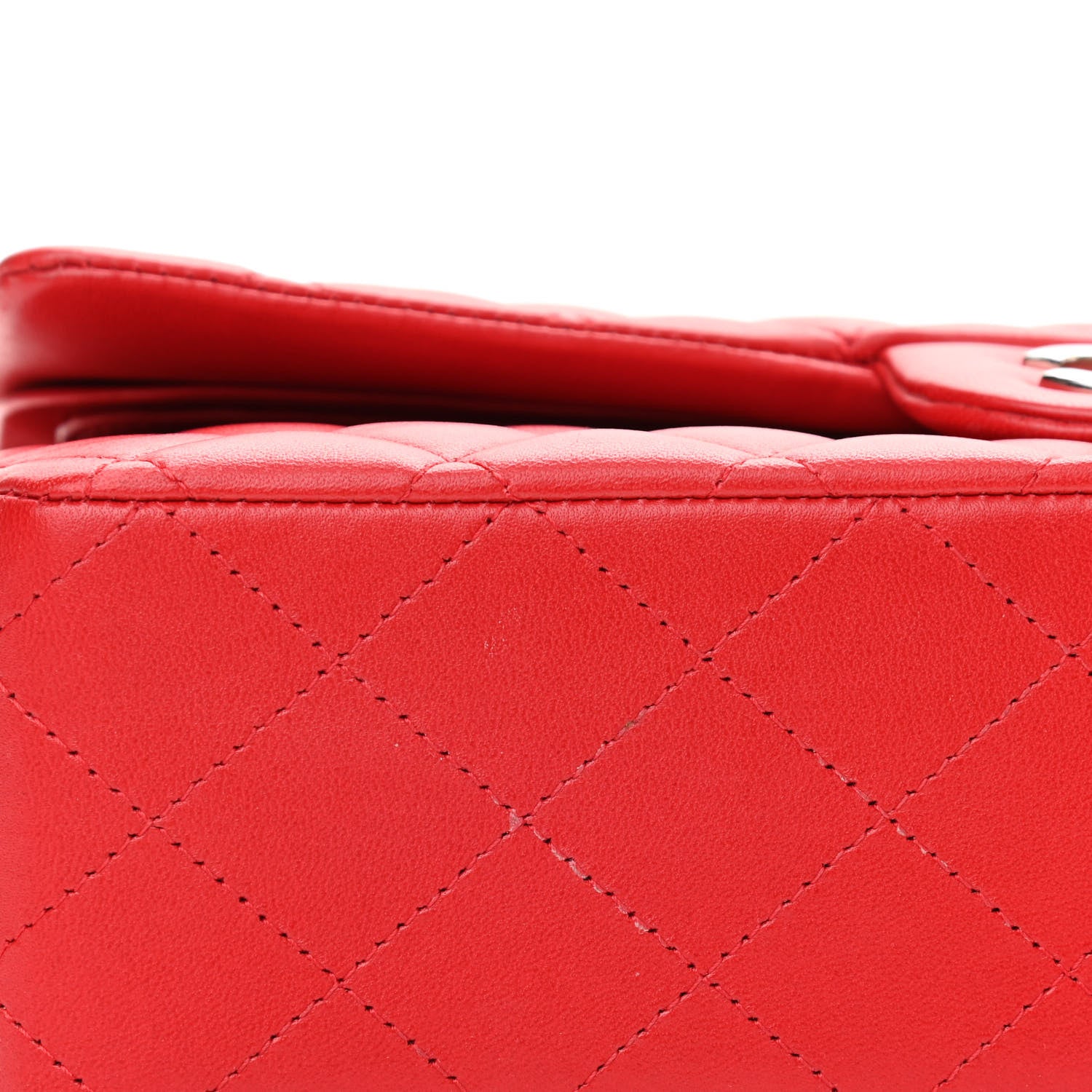Chanel Lambskin Quilted Medium Double Flap Red 11 of 12