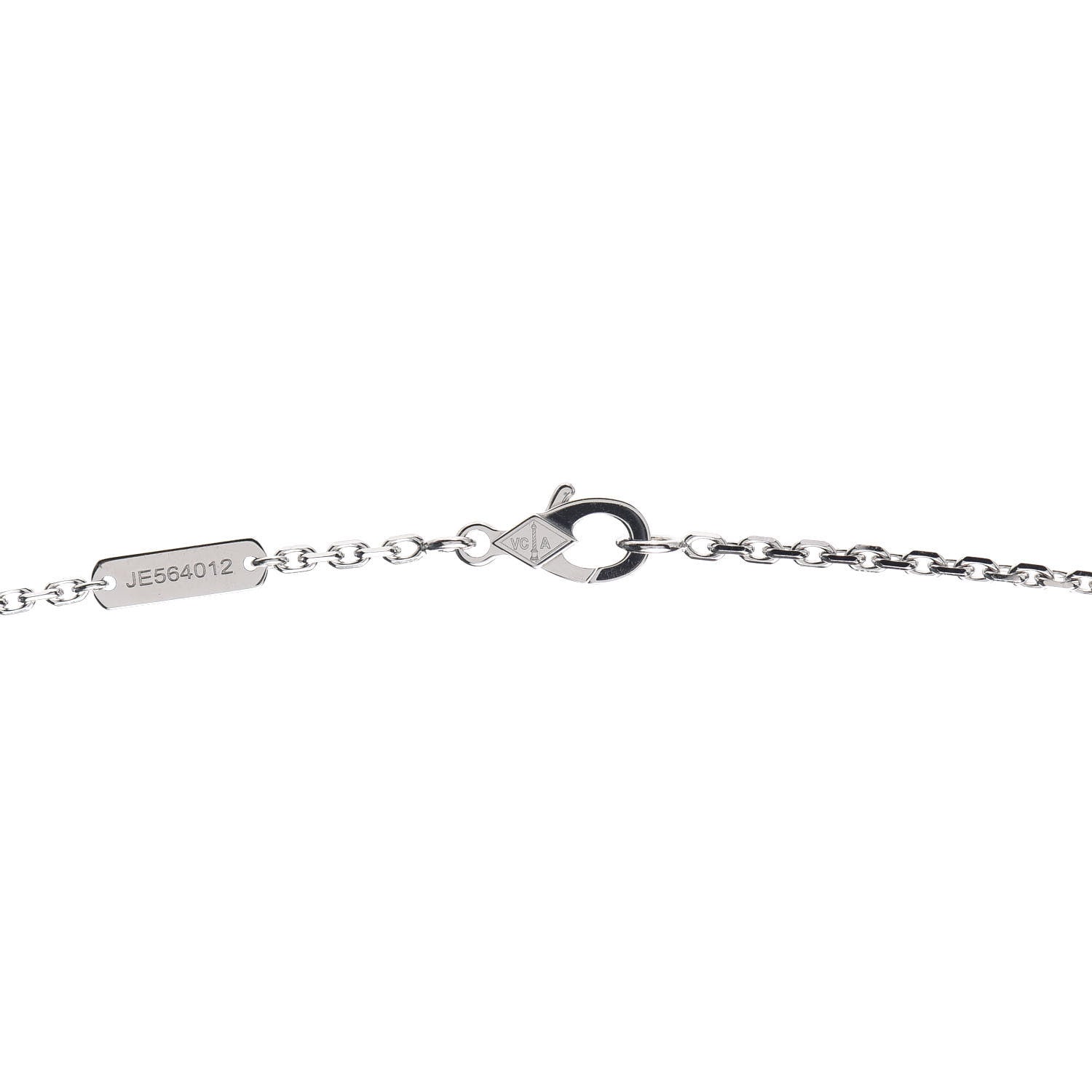 Van Cleef & Arpels 18K White Gold Mother of Pearl Magic Alhambra Pendant Necklace 4 of 9