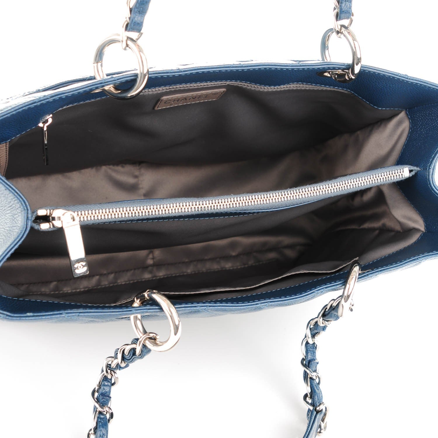 Chanel Caviar Quilted Grand Shopping Tote GST Dark Blue 5 of 7
