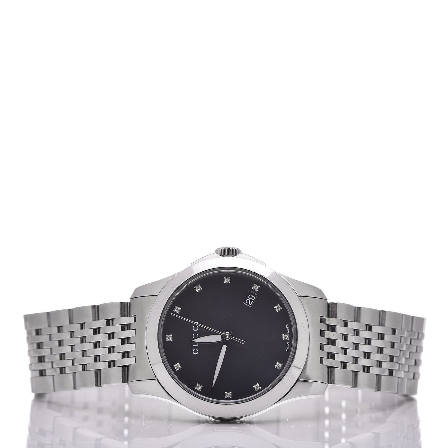 Stainless Steel Diamond Black Mother of Pearl 27mm G-Timeless Quartz Watch