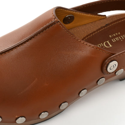 Christian Dior Calfskin Diorquake 20mm Slingback Clogs 38.5 Camel 16 of 18