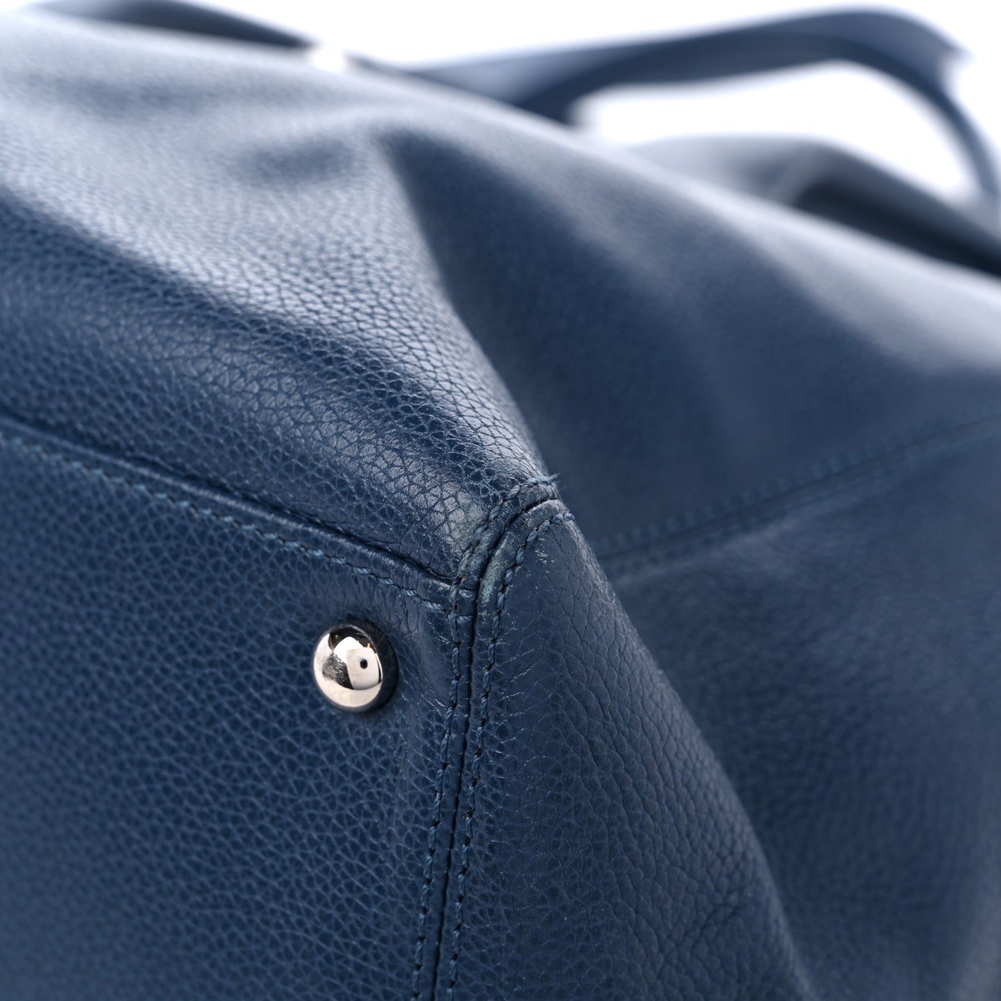 Calfskin Cerf Executive Shopper Tote Blue