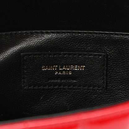 Saint Laurent Patent Matelasse Monogram Large Vicky Chain Bag Rouge Eros 6 of 17