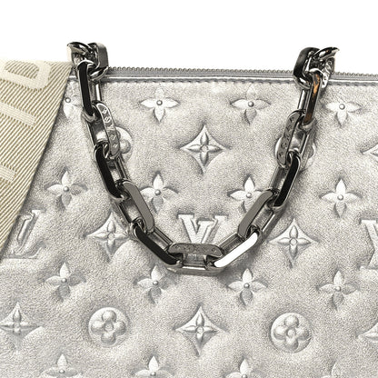 Louis Vuitton Metallic Lambskin Embossed Monogram Coussin PM  Silver 9 of 11