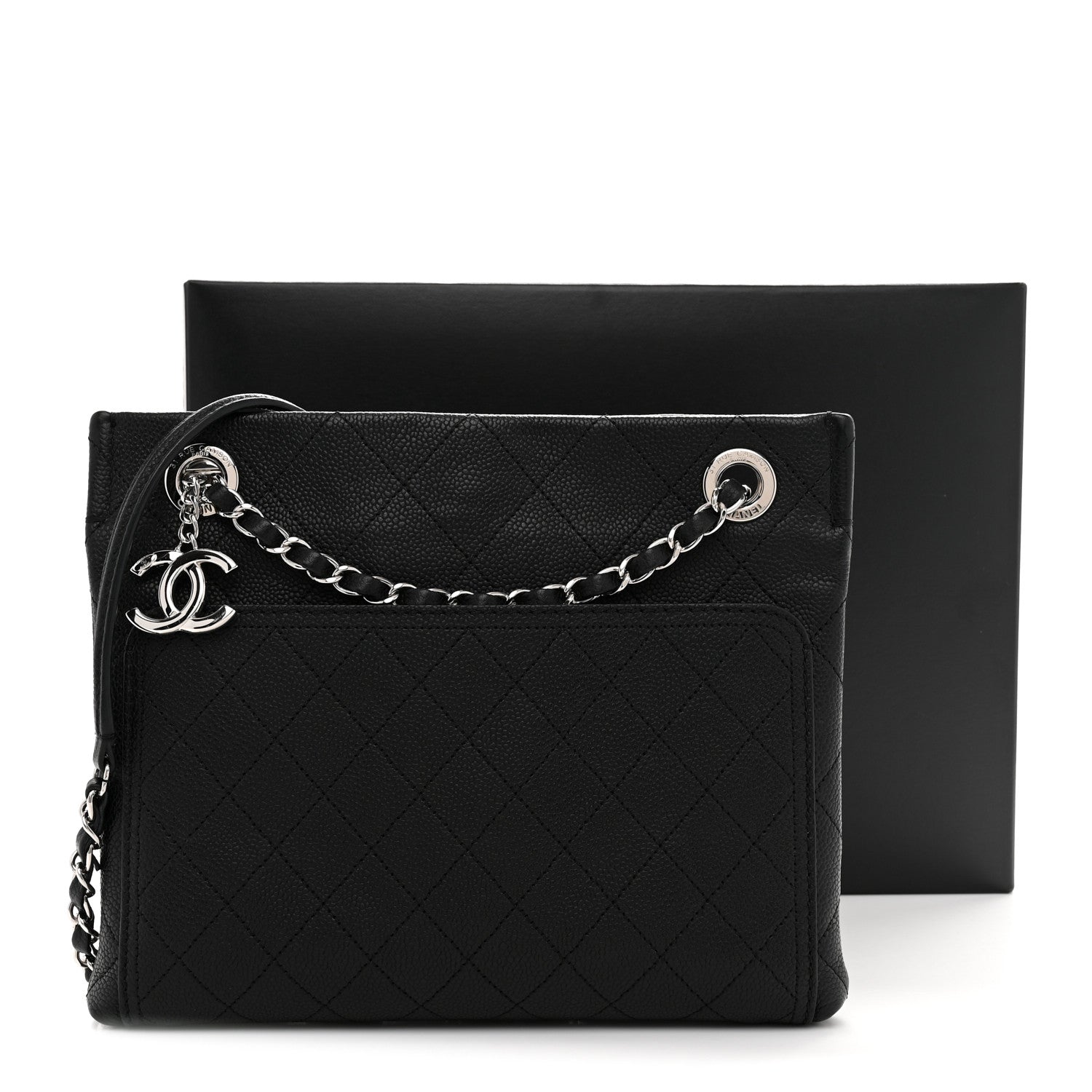 Chanel Caviar Stitched Small CC Pocket Shoulder Black 11 of 11