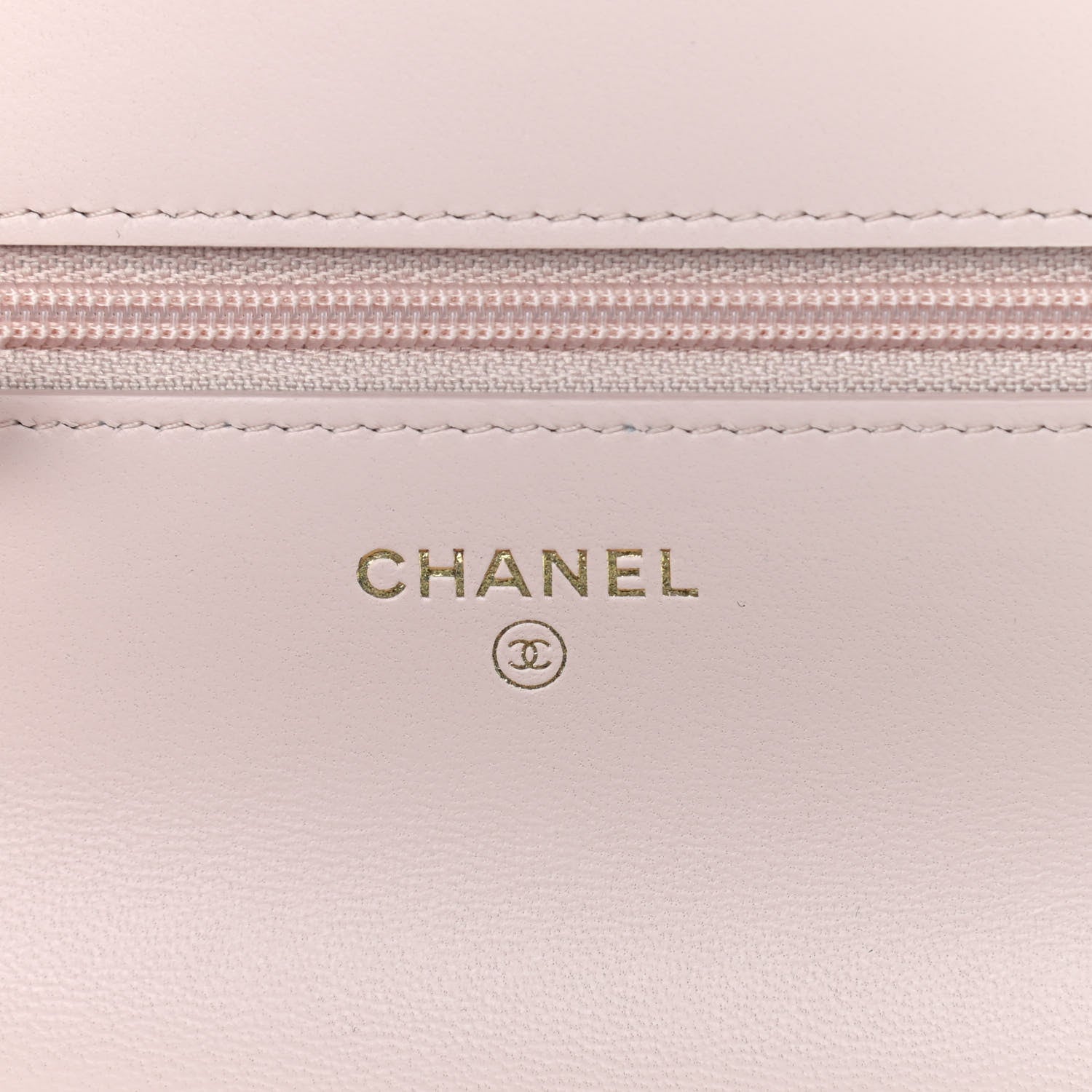 Chanel Lambskin Plexi Quilted Wallet On Chain WOC Light Beige 6 of 10