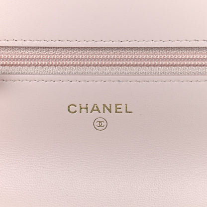 Chanel Lambskin Plexi Quilted Wallet On Chain WOC Light Beige 6 of 10