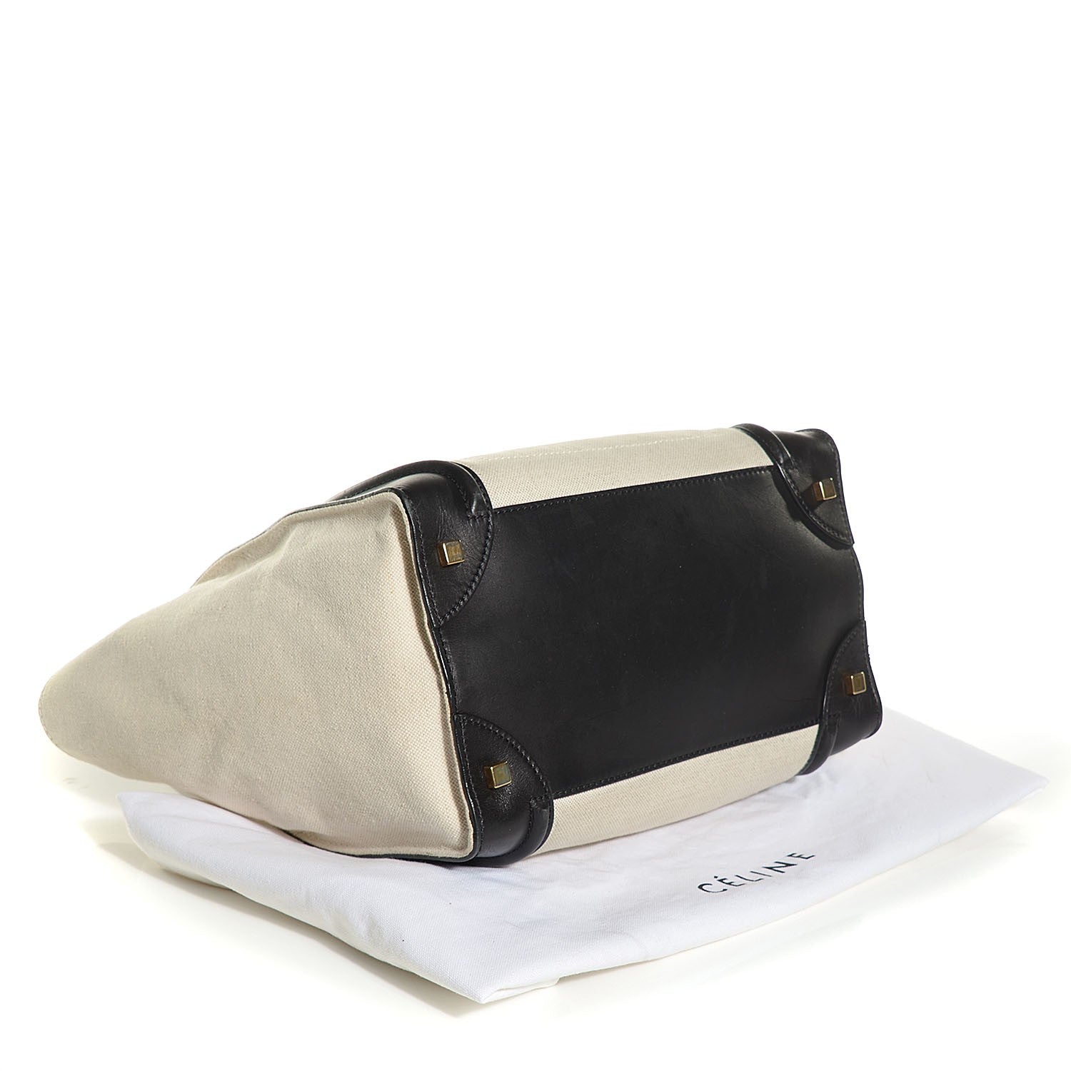 Celine Natural Canvas Smooth Calfskin Mini Luggage Tote Cream 4 of 9