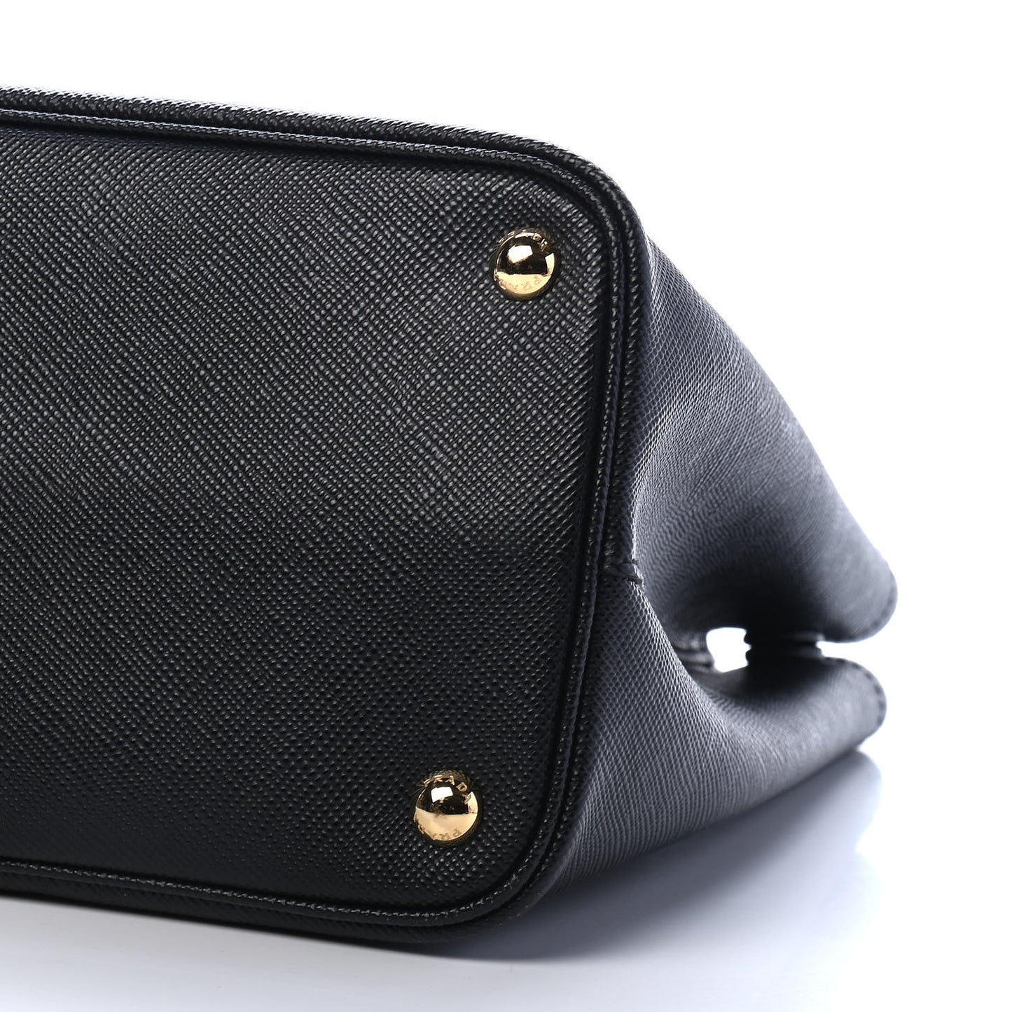 Saffiano Cuir Medium Double Bag Black Fuoco