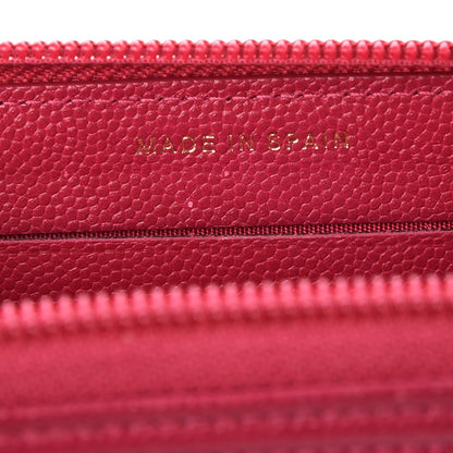 Chanel Caviar Quilted Small Boy Zip Around Wallet Fuchsia 7 of 8