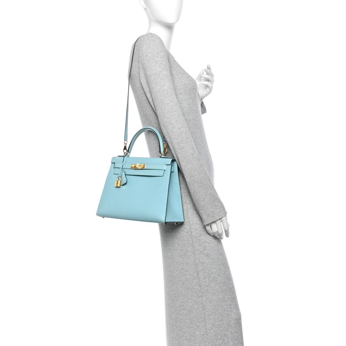 Hermes Epsom Kelly Sellier 28 Bleu Atoll 2 of 11