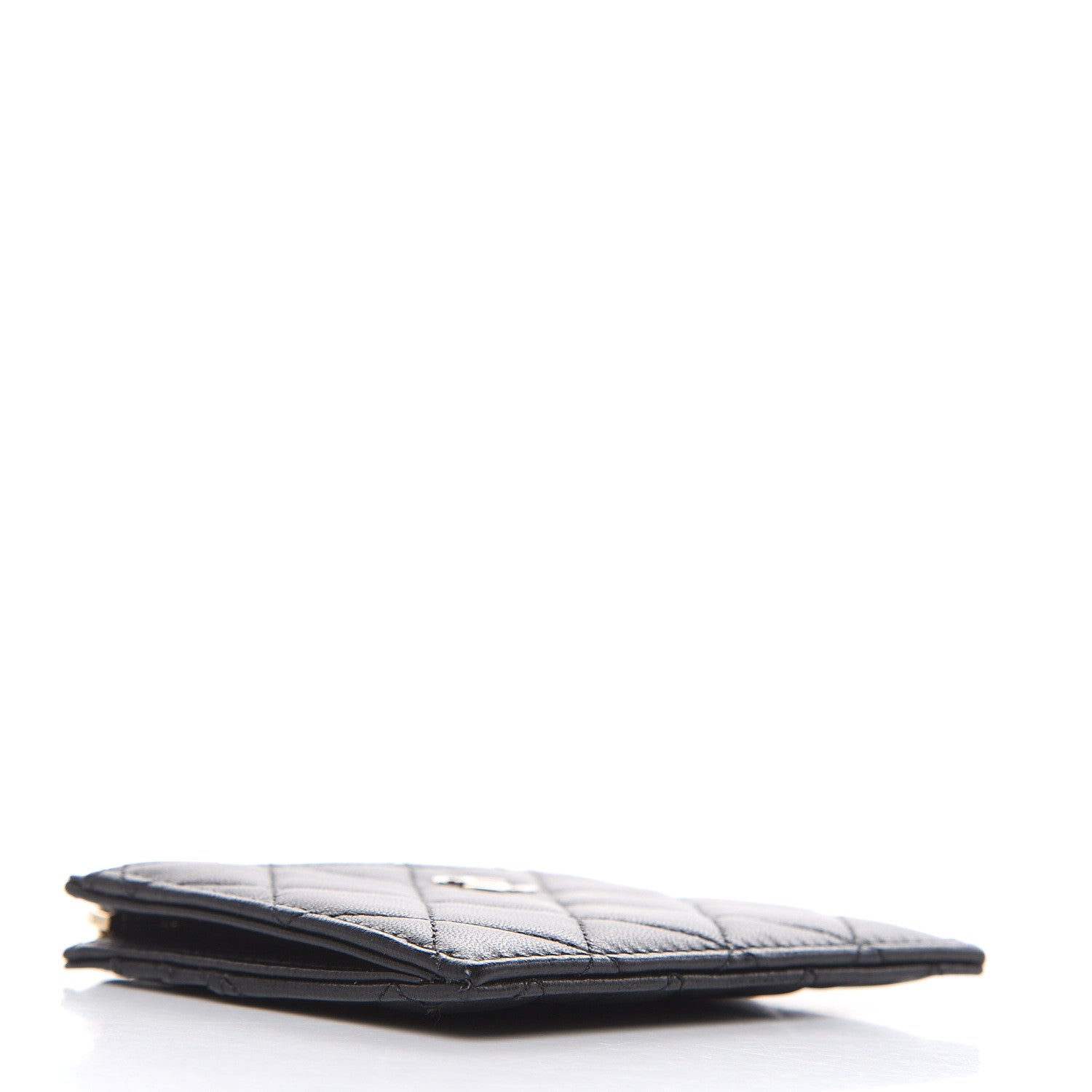 Chanel Lambskin Quilted Zip Card Holder Black 4 of 7