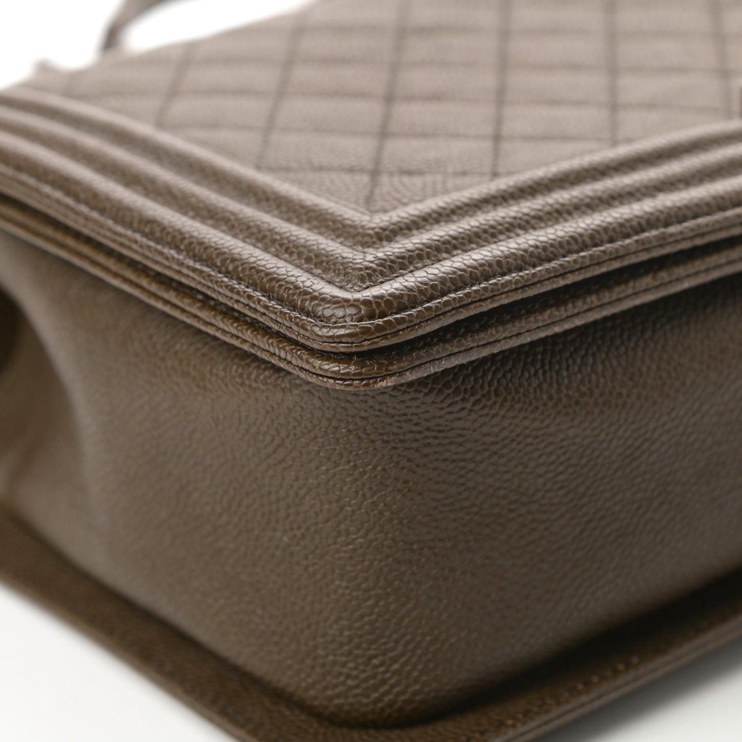 Caviar Quilted New Medium Boy Flap Khaki