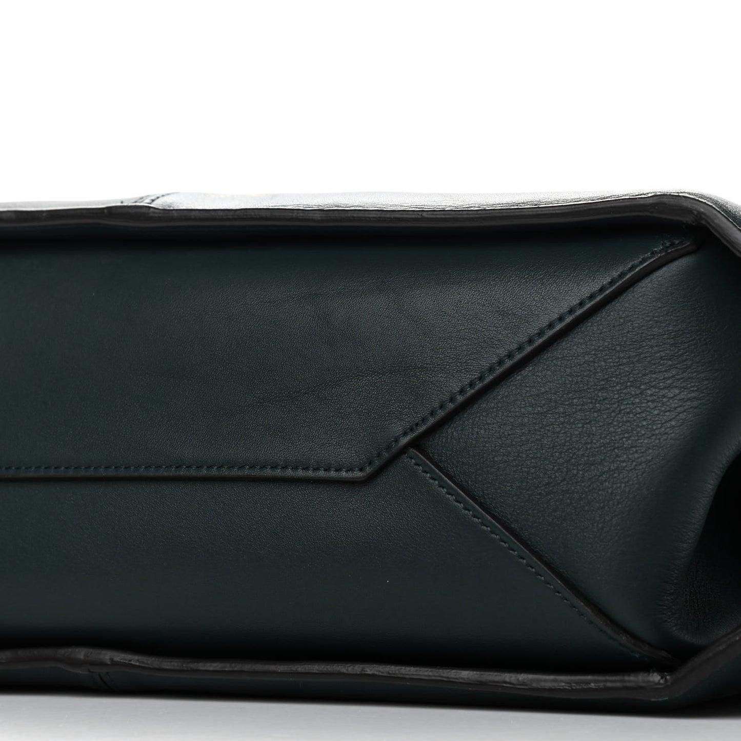Smooth Calfskin Medium Tri-Fold Bag Bottle Green