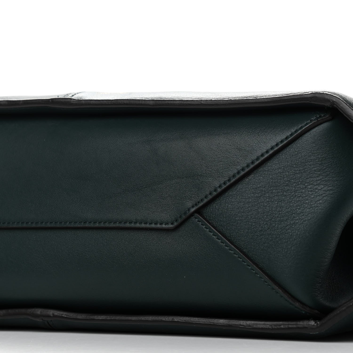 Celine Smooth Calfskin Medium Tri-Fold Bag Bottle Green 10 of 15