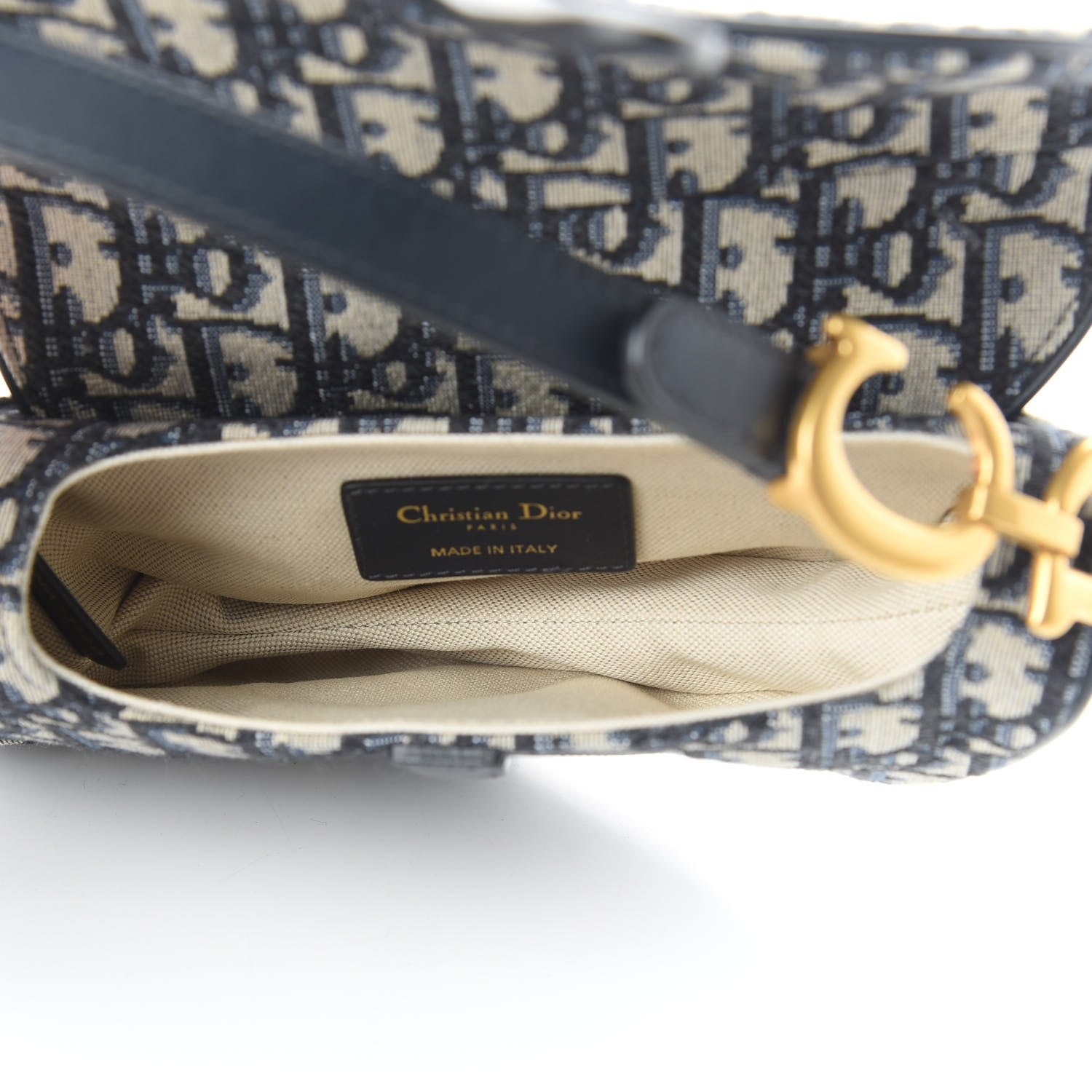 Christian Dior Oblique Mini Saddle Bag Blue 5 of 12