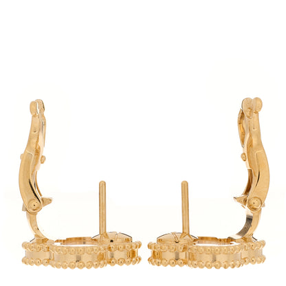 Van Cleef & Arpels 18K Yellow Gold Mother of Pearl Vintage Alhambra Earrings 3 of 5