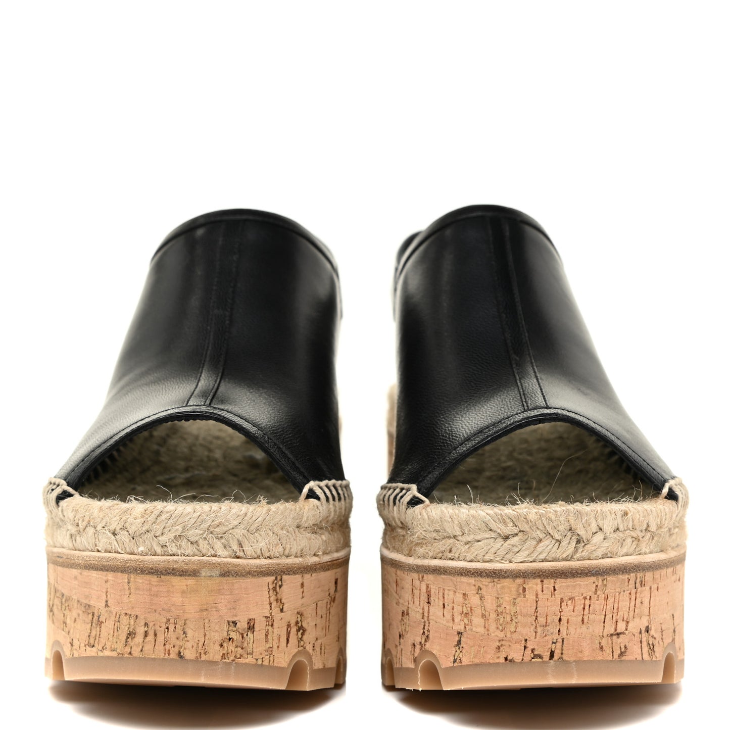 Goatskin Envie 30 Espadrille Wedge Sandals 36 Black