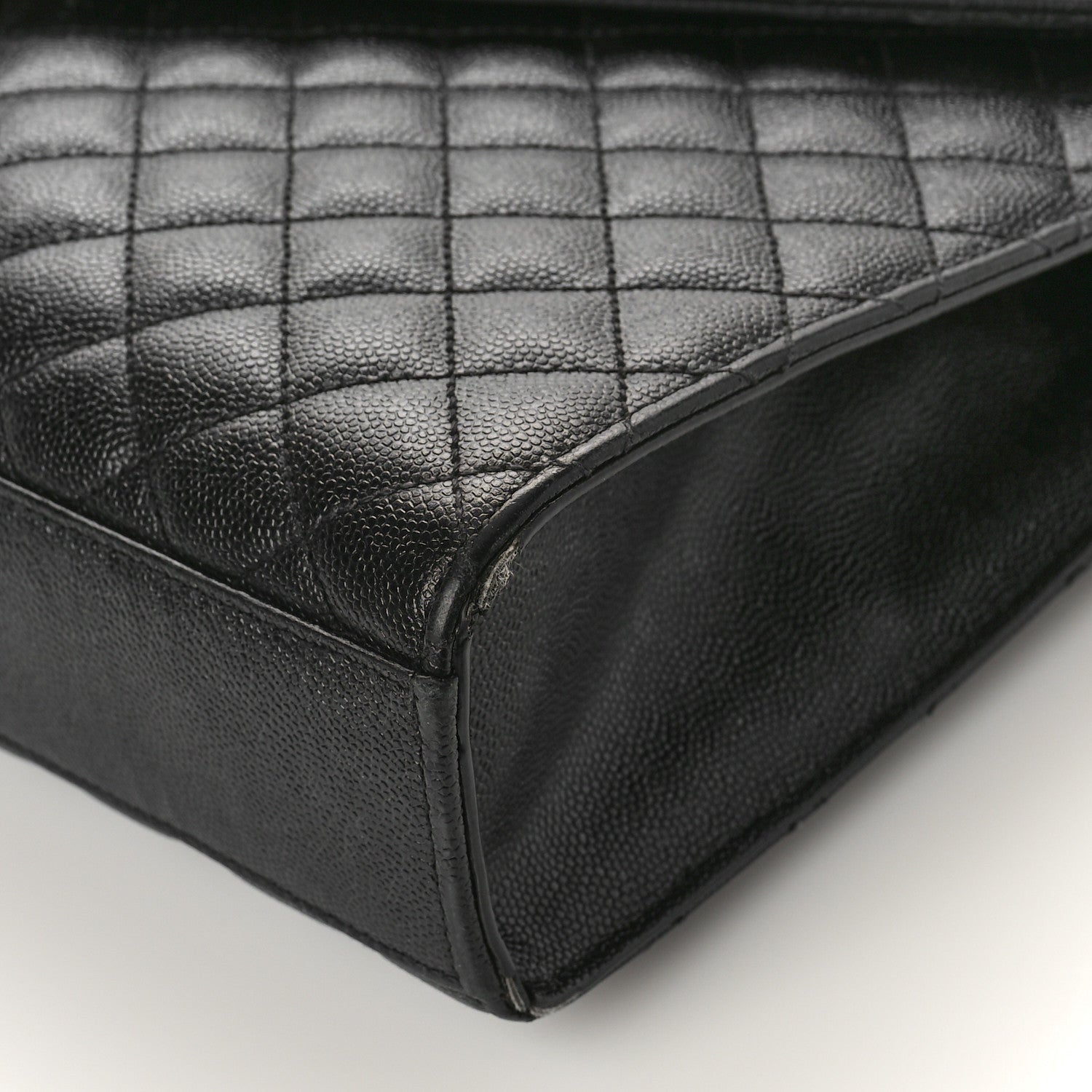 Saint Laurent Grain De Poudre Textured Mixed Matelasse Large Triquilt Monogram Satchel Black 9 of 19