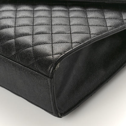 Saint Laurent Grain De Poudre Textured Mixed Matelasse Large Triquilt Monogram Satchel Black 9 of 19
