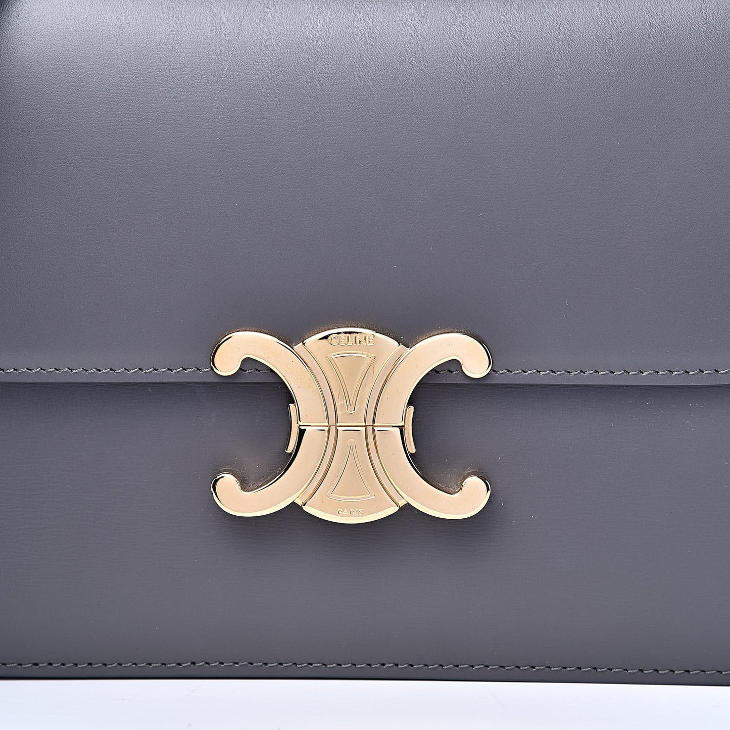 Shiny Calfskin Medium Triomphe Grey