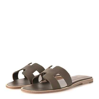 Hermes Epsom Oran Sandals 36 Etoupe 4 of 11